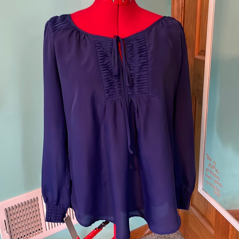 Black Rainn Blue Blouse Size Large